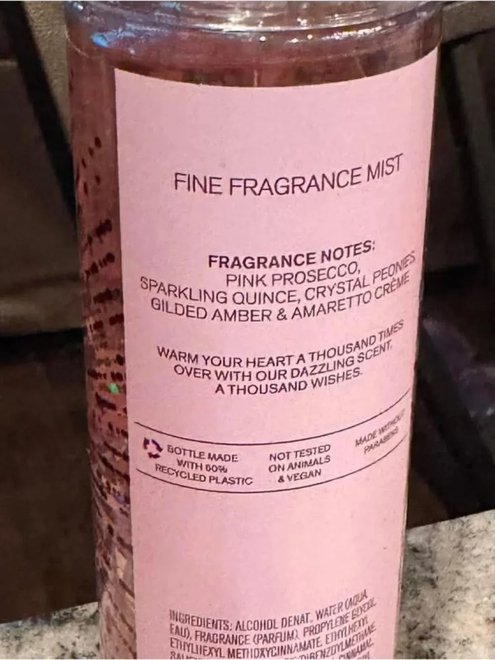 Bath & Body Works A Thousand Wishes Body Mist - Pink with Holographic Accents